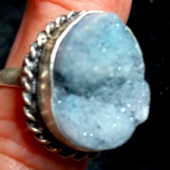 20 NWT Solar quartz gemstone ring size 8 shipping druzy - Picture 4 of 4